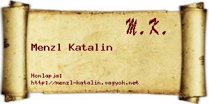 Menzl Katalin névjegykártya